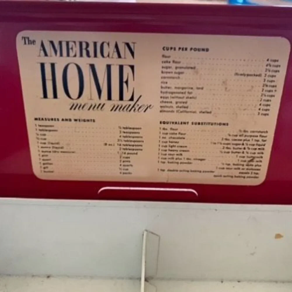 The American Home Menu Maker Vintage Metal Recipe Case